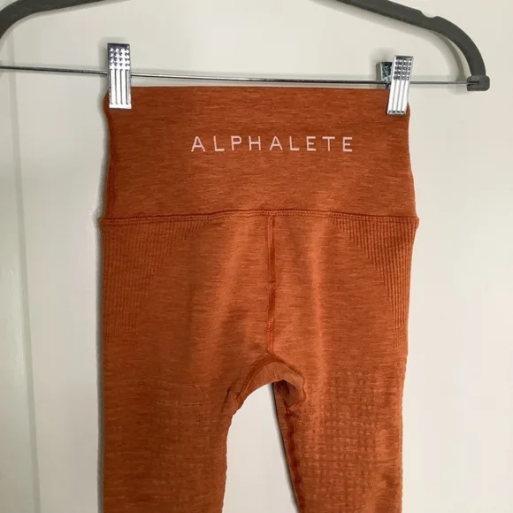 Alphalete Halo Burnt Orange Autumn High Rise Seamless Tight Leggings - Picture 6 of 8